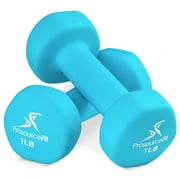 ProsourceFit Set of 2 Neoprene Dumbbell Coated for Non-Slip Grip, 7 lb