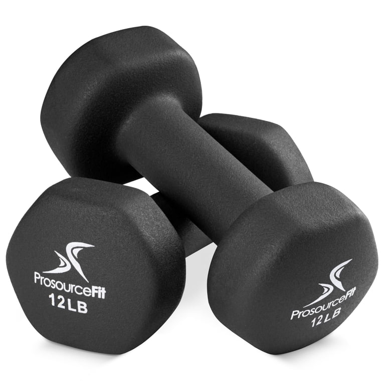 ProsourceFit Neoprene Dumbbells, 12 lb Set, Comfortable Grip