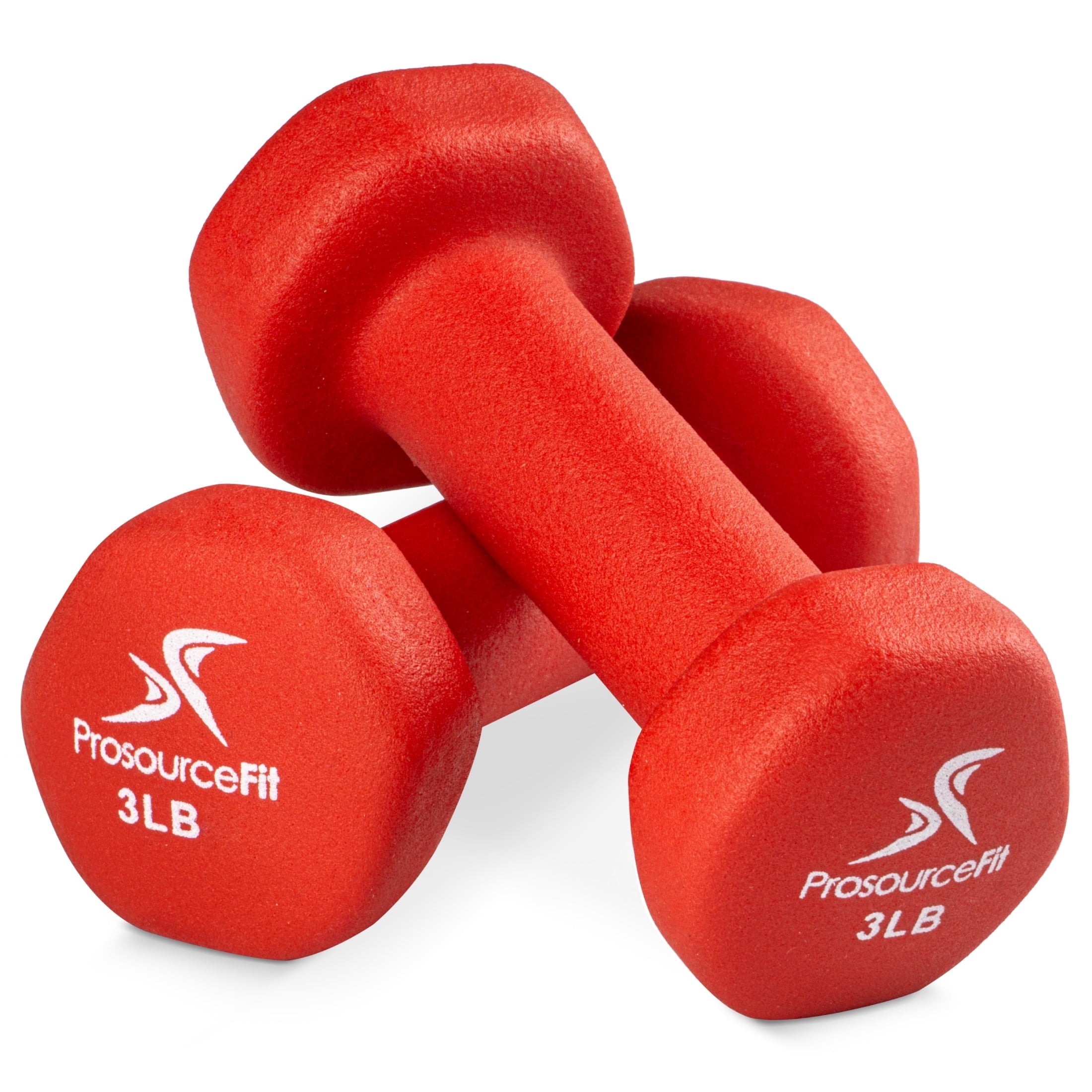 ProsourceFit Set of Two Neoprene Dumbbells Coated for Non-Slip Grip, 3 lb