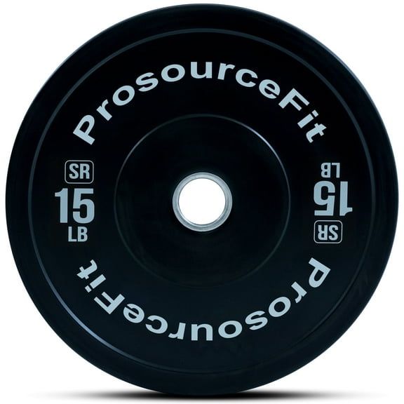 ProsourceFit Solid Rubber & Color Training Bumper Plates with Steel Inserts 10-55lb