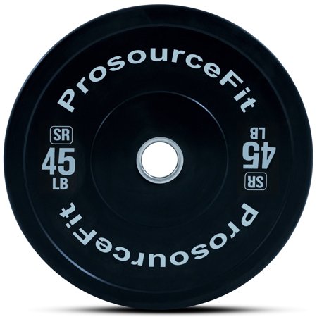 ProsourceFit Solid Rubber & Color Training Bumper Plates with Steel Inserts 10-55lb