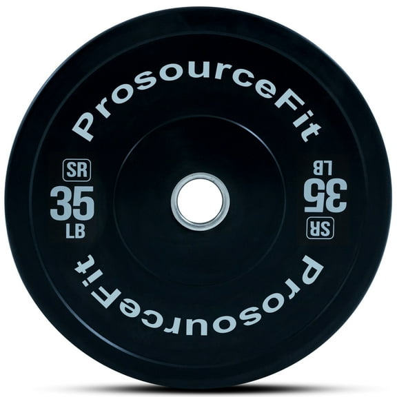 ProsourceFit Solid Rubber & Color Training Bumper Plates with Steel Inserts 10-55lb