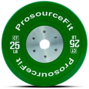 ProsourceFit Solid Rubber & Color Training Bumper Plates with Steel Inserts 10-55lb