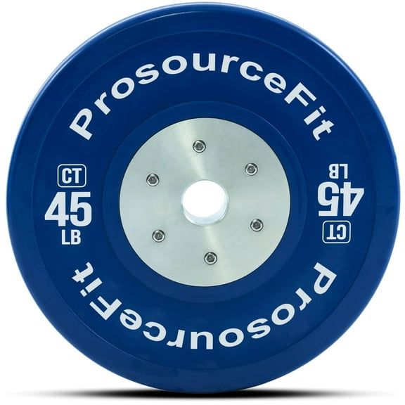 ProsourceFit Solid Rubber & Color Training Bumper Plates with Steel Inserts 10-55lb