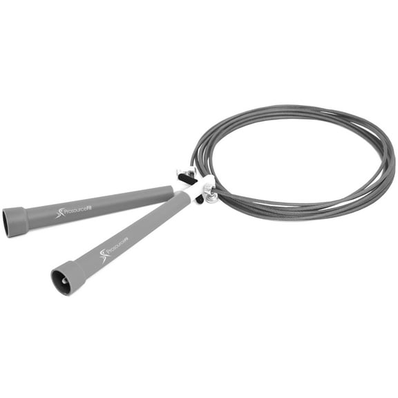 ProsourceFit Speed Jump Rope 10" Adjustable Length with Plastic Handles, Grey