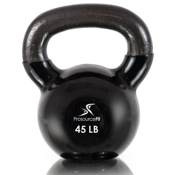 ProsourceFit Vinyl Coated Cast Iron Kettlebells Color Coded 5 - 45 lb
