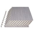 thumbnail image 1 of ProsourceFit Wood-Grain Puzzle Mat, 1/2" Thick EVA Foam Interlocking Floor Tiles, Slate Grey, 1 of 7