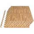 thumbnail image 1 of ProsourceFit Wood-Grain Puzzle Mat, 1/2" Thick EVA Foam Interlocking Floor Tiles, Light Oak, 1 of 8
