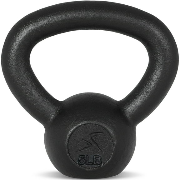 Prosourcefit Solid Cast Iron Kettlebell, Black, 5 lbs