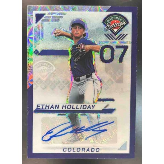 Prospect Edition Ethan Holliday #117 Holo Prospect Ticket Signatures Purple Scope