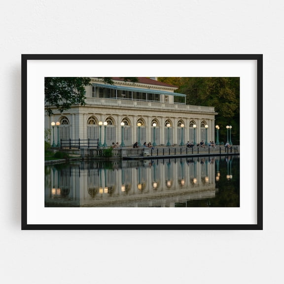 Prospect Park Boathouse, Brooklyn 02 - Brooklyn New York Photography Architecture Cityscape Scenic Travel Poster Black Framed Wall Art Print 5 x 7 inches