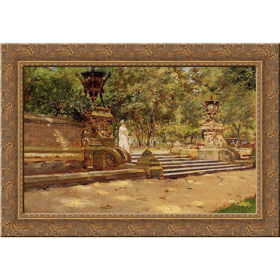 Prospect Park, Brooklyn 02 24x18 Gold Ornate Wood Framed Canvas Art by William Merritt Chase