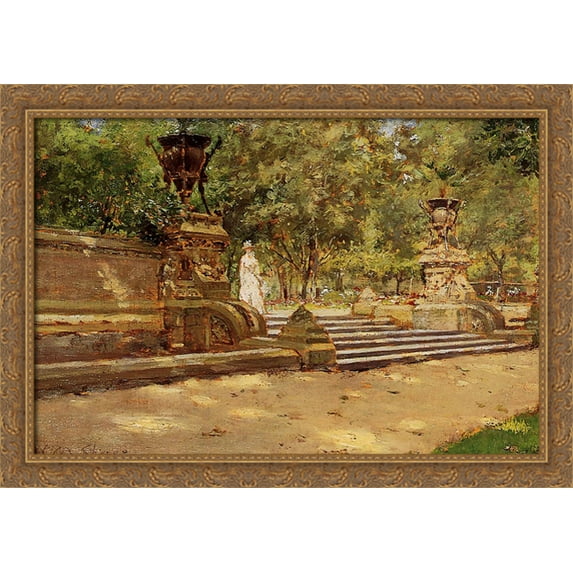 Prospect Park, Brooklyn 02 40x28 Large Gold Ornate Wood Framed Canvas Art by William Merritt Chase