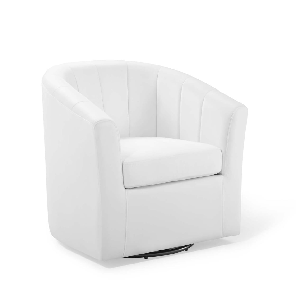 Luxurious White Velvet Swivel Barrel Accent Chair