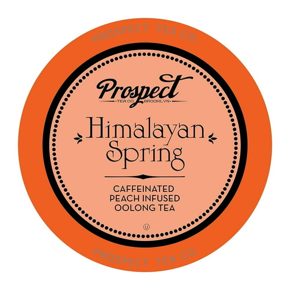 Prospect Tea Co. Himalayan Spring Peach Infused Oolong Tea Pods for Single-Serve Coffee Brewers, 40 Pc