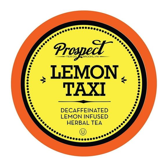 Prospect Tea Co. Lemon Taxi Tea Pods Caffeinated Herbal Tea Pods for Single-Serve Coffee Brewers, 40 Pc