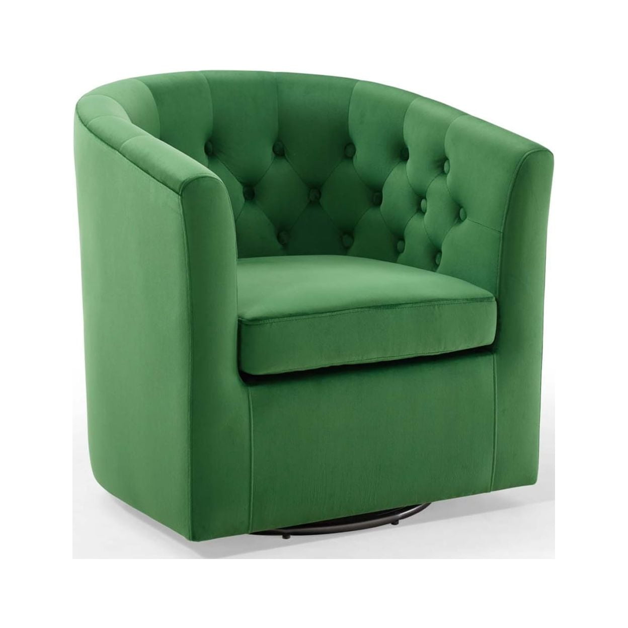 Emerald Velvet Tufted Swivel Barrel Accent Chair