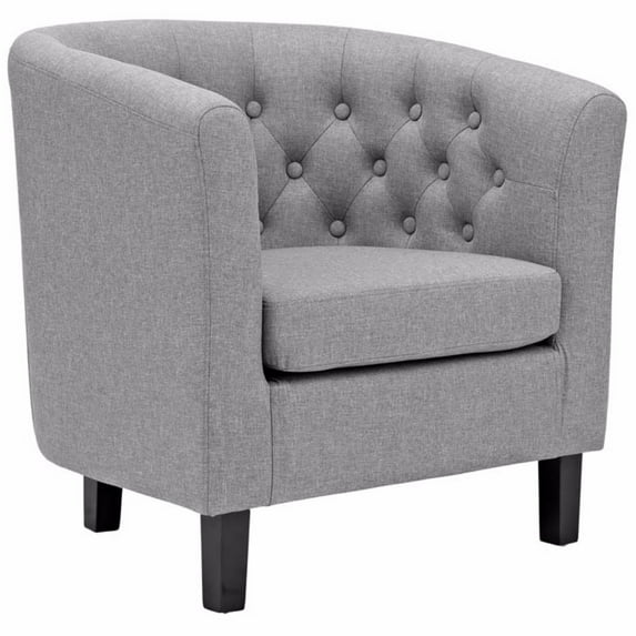 Modway Prospect Upholstered Fabric Armchair in Light Gray