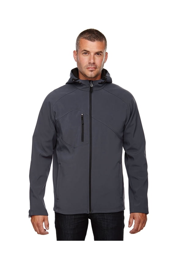 NORTH END 88166 MENS PROSPECT TWOLAYER FLEECE BONDED SOFT SHELL HOODED JACKET