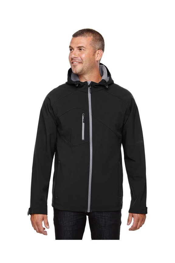 NORTH END 88166 MENS PROSPECT TWOLAYER FLEECE BONDED SOFT SHELL HOODED JACKET