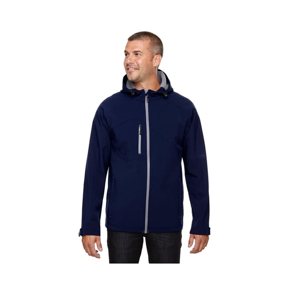 ASH CITY NORTH END 88166 MENS PROSPECT TWOLAYER FLEECE BONDED SOFT SHELL HOODED JACKET
