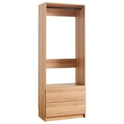 Prosper 32 Oak Wood Walk-in Closet with Two Drawers