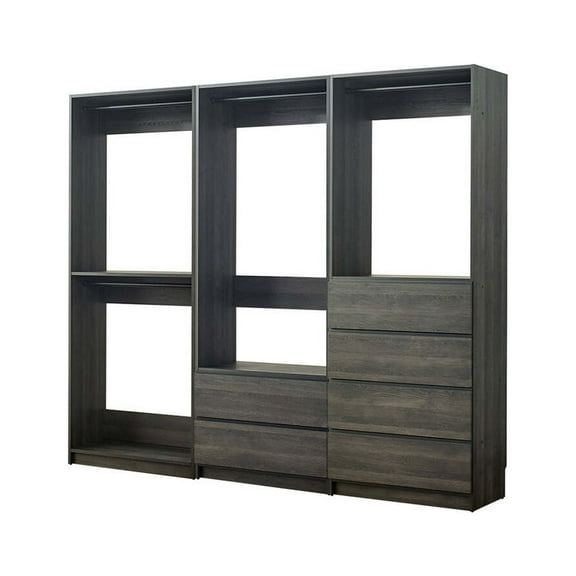 Prosper Gray Freestanding Walk in Wood Closet System