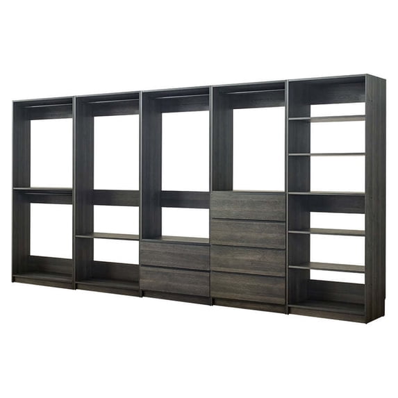 Prosper Gray Freestanding Walk in Wood Closet System