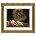 thumbnail image 1 of Prosper Guérin 14x12 Gold Ornate Wood Frame and Double Matted Museum Art Print Titled - Saint Cecile Mourante Hears a Celestial Concert (1869), 1 of 4