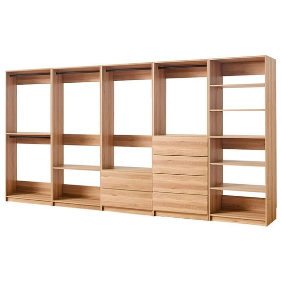 Prosper Oak Freestanding Walk in Wood Closet System