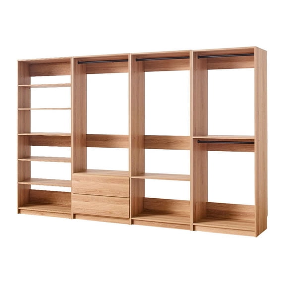 Prosper Oak Freestanding Walk in Wood Closet System
