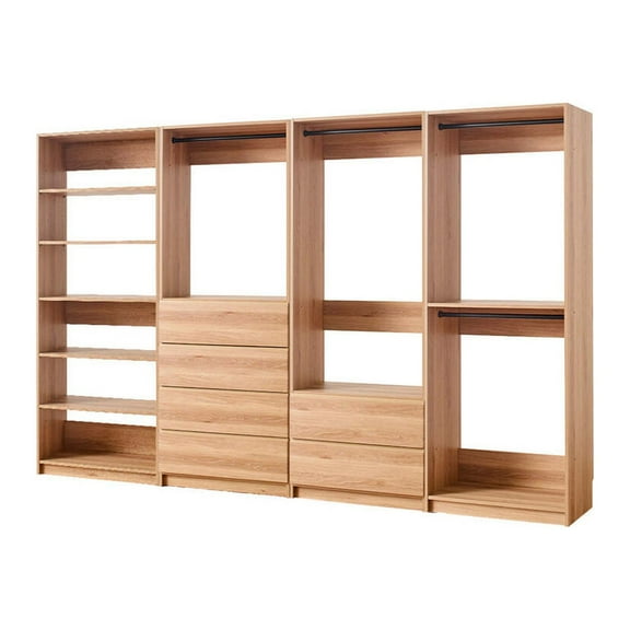 Prosper Oak Freestanding Walk in Wood Closet System