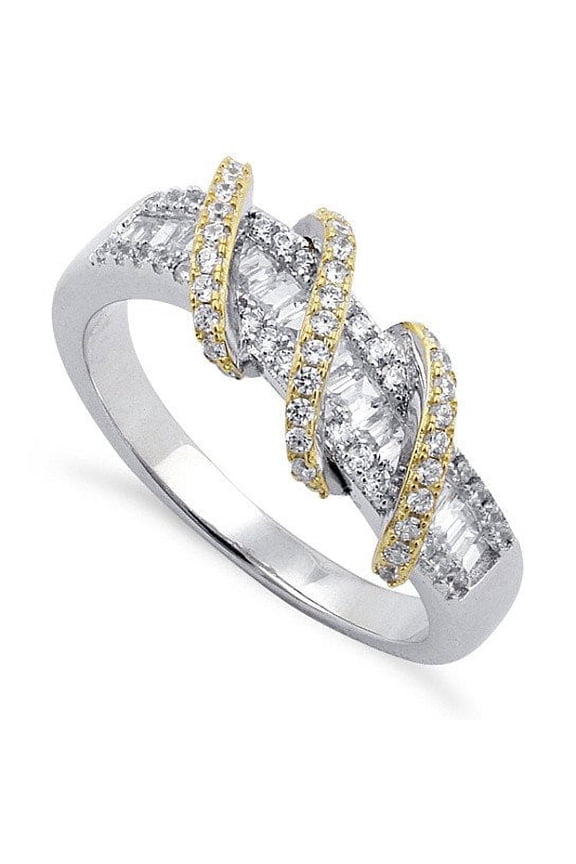 Prosper Platinum Ring With Golden Loops