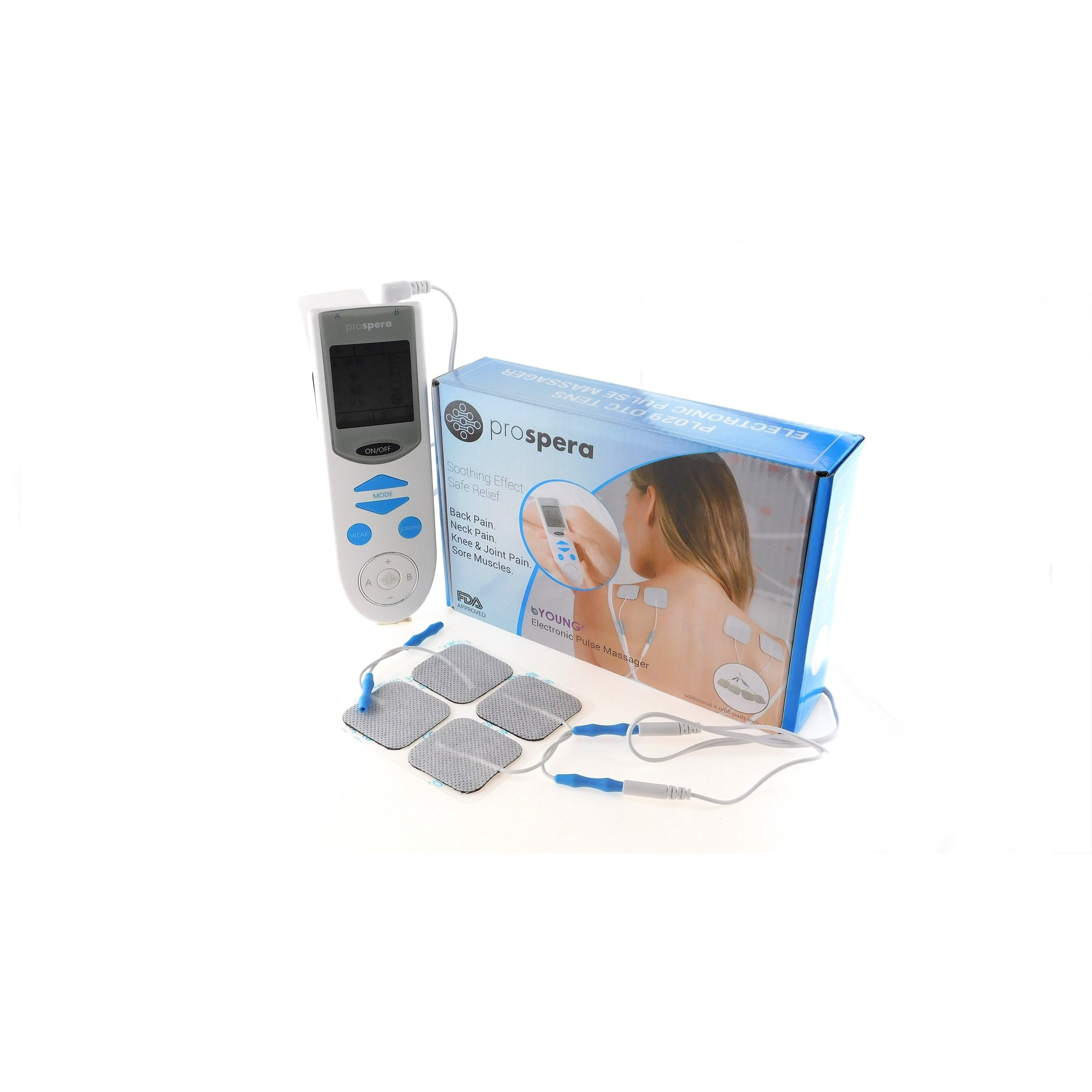 Prospera OTC Tens Electronic Pulse Massager with 8 Pads