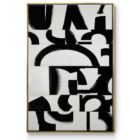 Prosperous Elements V11 Framed Premium Gallery Wrapped Canvas - Ready to Hang - 17 x 25 - Gold Floating Frame