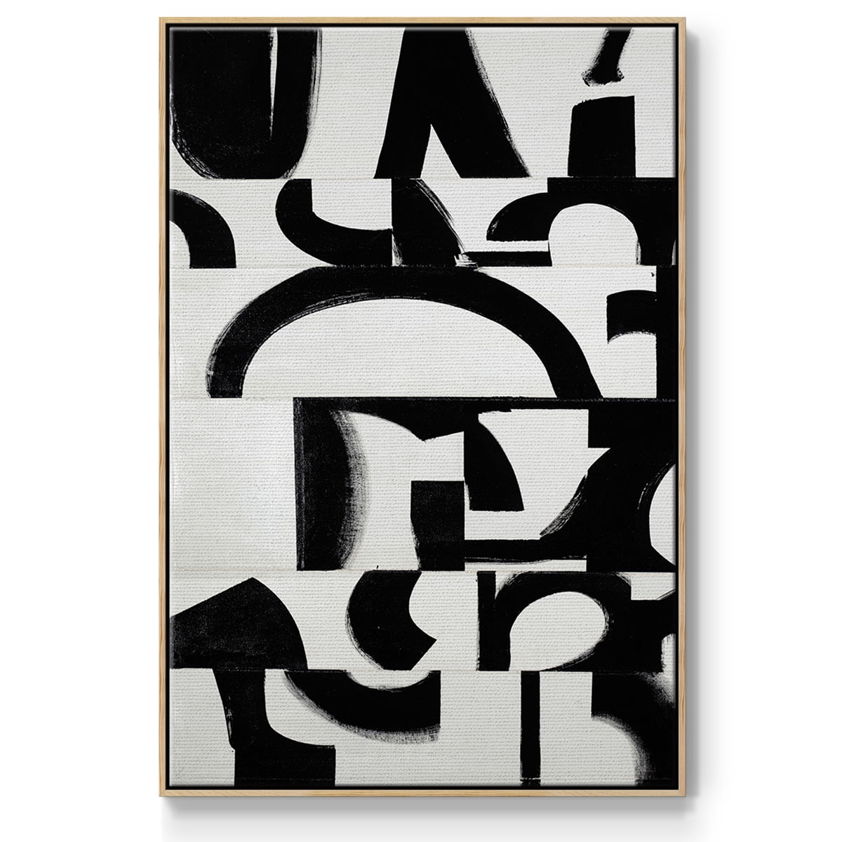Prosperous Elements V11 Framed Premium Gallery Wrapped Canvas - Ready to Hang - 25 x 37 - Natural Wood Floating Frame