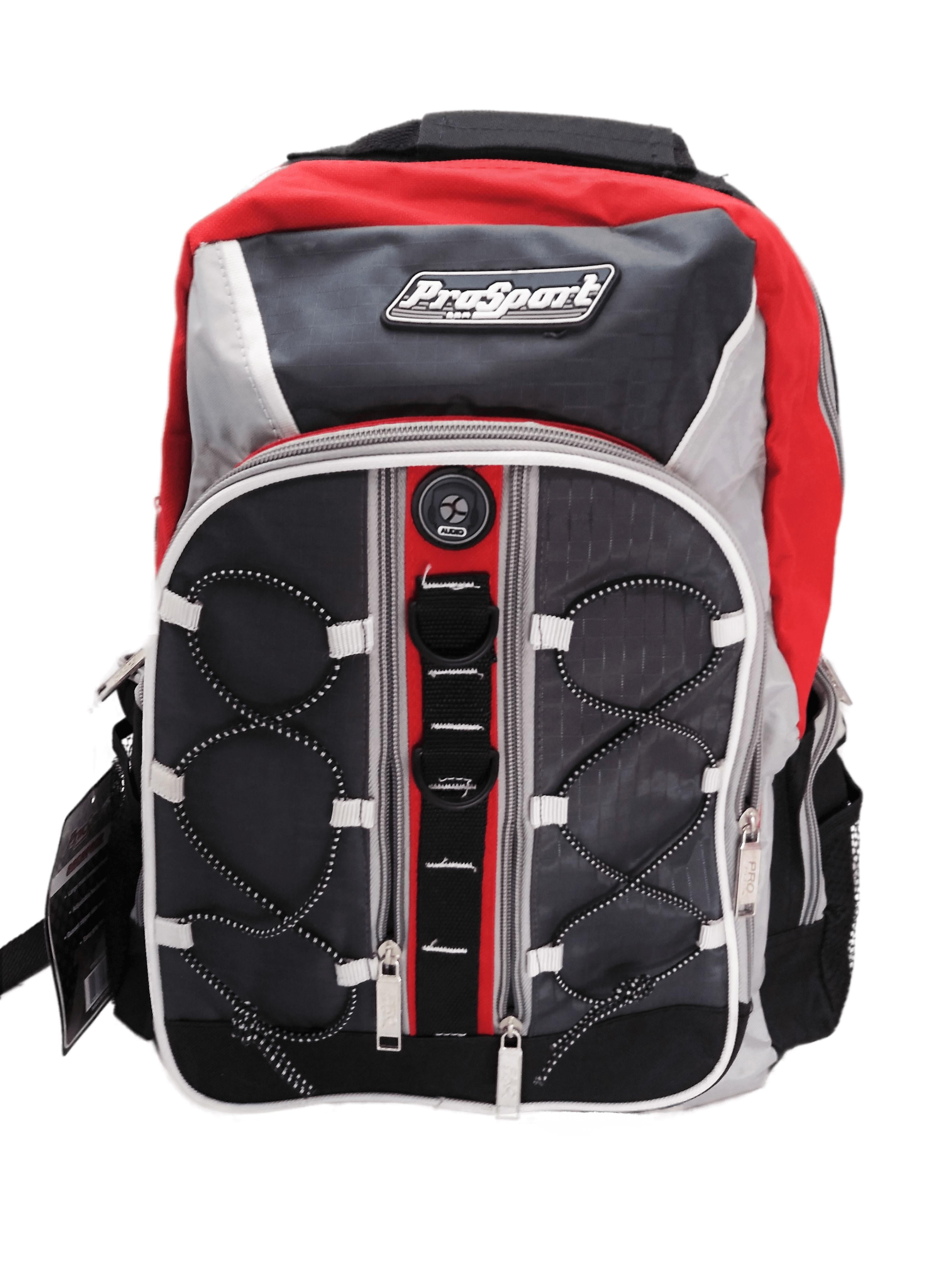 Prosport Backpack School Hiking Travel Large Gray Red