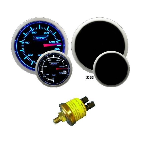 Prosport Gauges 216BFWBOPSM.PSI 52 Millimeter Oil Pressure Gauge Electrical