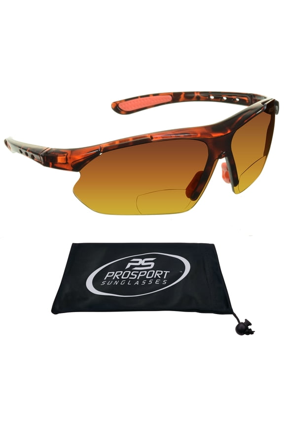 Prosport Semi Rimless Wraparound Frame Bifocal Reading Sunglasses