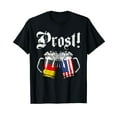 thumbnail image 1 of Prost Beer German American Flag Shirt Oktoberfest Men Mug Cotton Black T-Shirt, 1 of 5