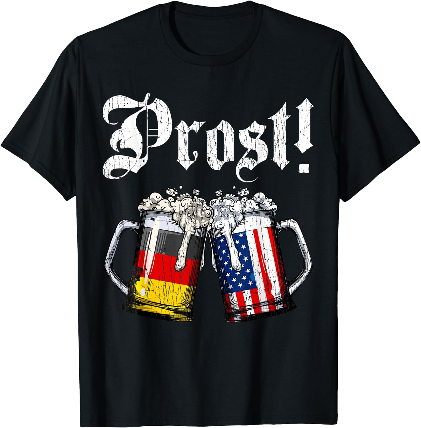 Prost Beer German American Flag T Shirt Oktoberfest Men Mug