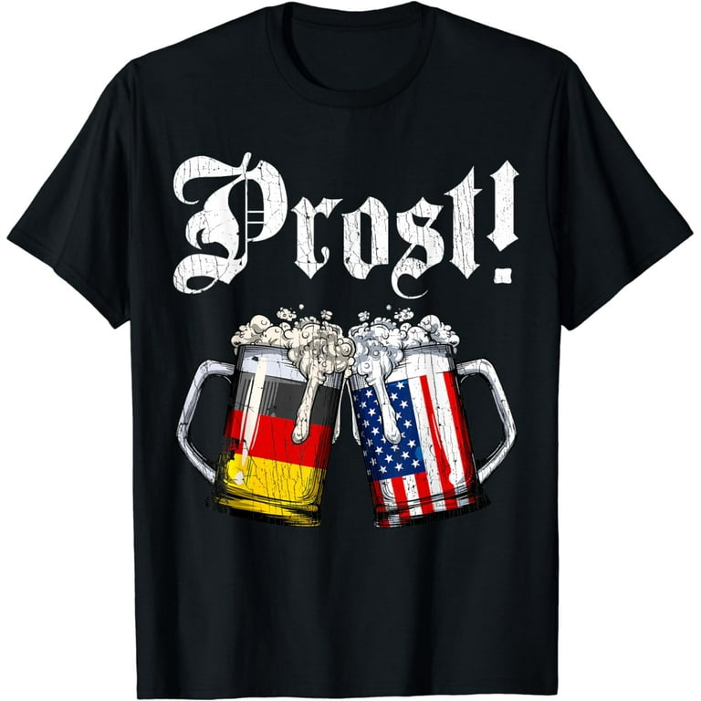 Prost Beer German American Flag T Shirt Oktoberfest Men Mug