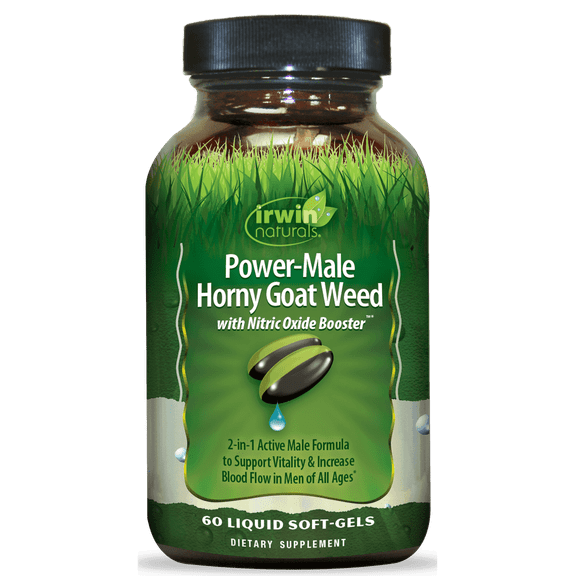 Irwin Naturals Power-Male Horny Goat Weed with Nitric Oxide Booster  75 Liquid Soft-Gels
