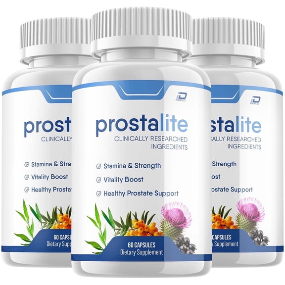Prostalite Prostate Supplement for Men - Prostalight Advanced Energy Pills, Bladder Control, 3 Pack, 180 Capsules
