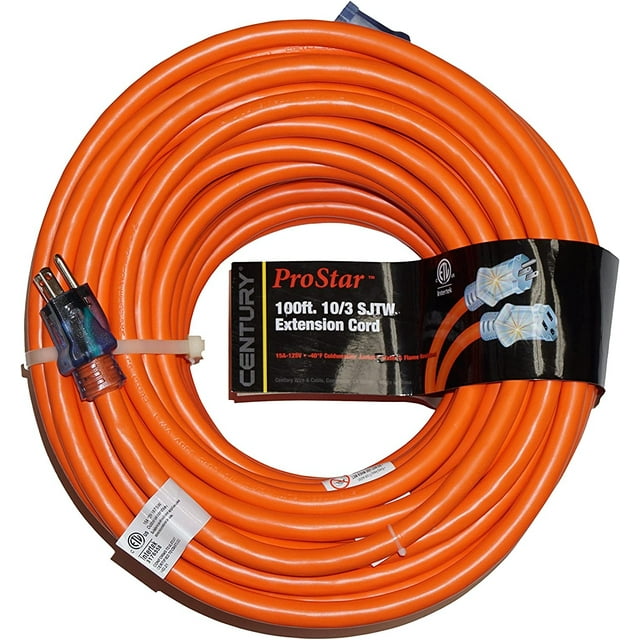 Prostar 10 Gauge SJTW 3 Conductor 100 Foot Extension Cord With Lighted