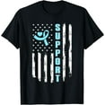 thumbnail image 1 of Prostate Cancer Awareness Blue Ribbon American Flag Support T-Shirt, 1 of 4