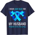 thumbnail image 1 of Prostate Cancer Awareness -I Wear Light Blue For My Husband T-Shirt All Size S-5Xl, 1 of 4