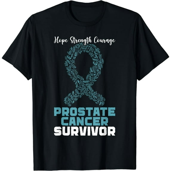 Prostate Cancer Awareness Light Blue Ribbon Survivor T-Shirt