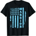 thumbnail image 1 of Prostate Cancer Awareness Shirt Blue Ribbon Flag WARRIOR, 1 of 4