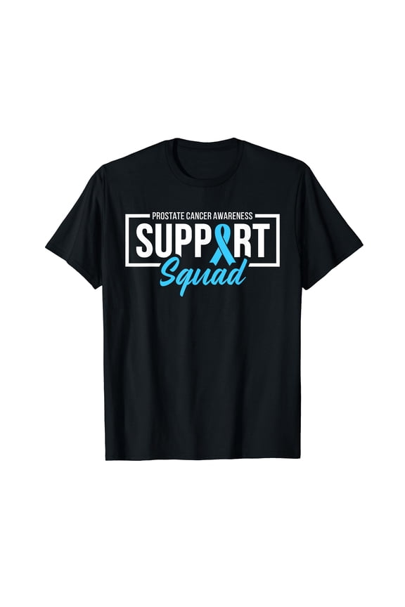 Prostate Cancer Awareness Support Squad Light Blue Ribbon T-Shirt